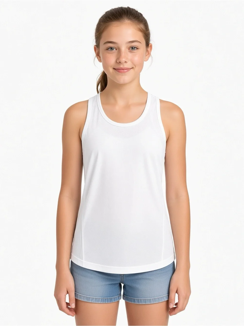 Athleta White Girls' Racerback Athletic Tank